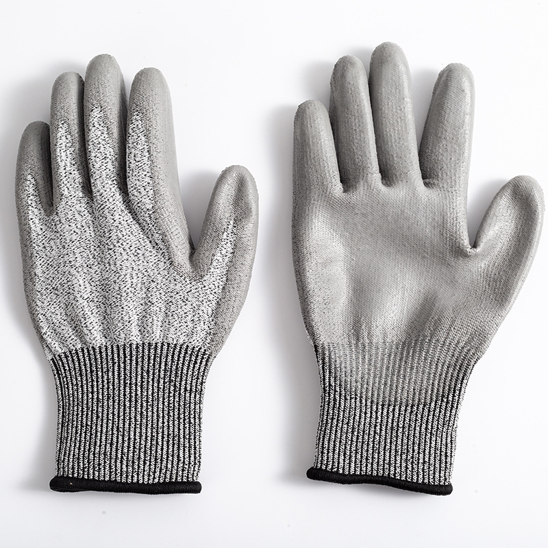 2-Pair Grey Level 5 Cut Resistant Work Glove - Anti-Abrasion & Anti-Puncture Protective Gloves (S Size)