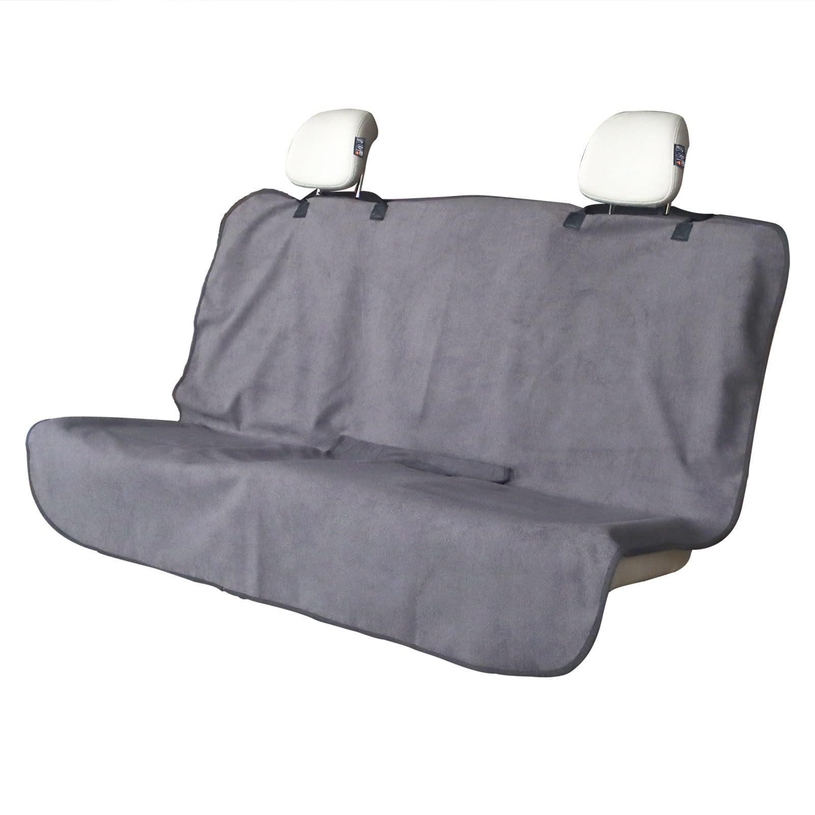 Grey Waterproof Towel Car Back Seat Cover - Universal Non-Slip Sweat-Absorbent Bucket Seat Protector for Gym Fitness and Beach