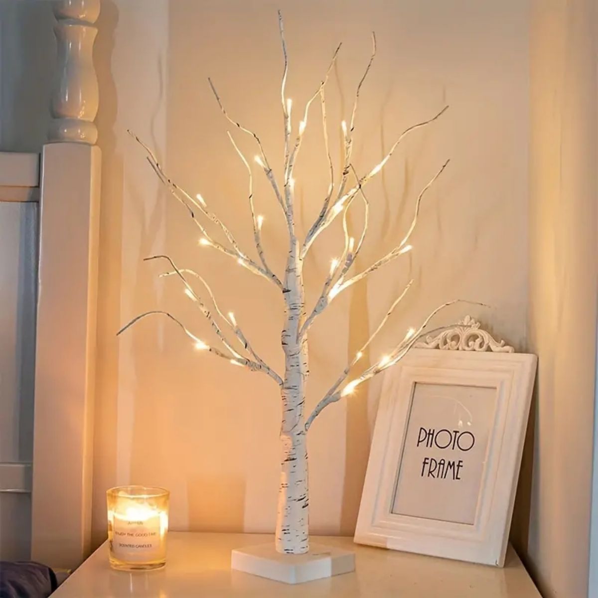 24 LEDS Birch Tree Lamp with Bendable Branches Style - Warm White Romantic Decorative Night Light Decor