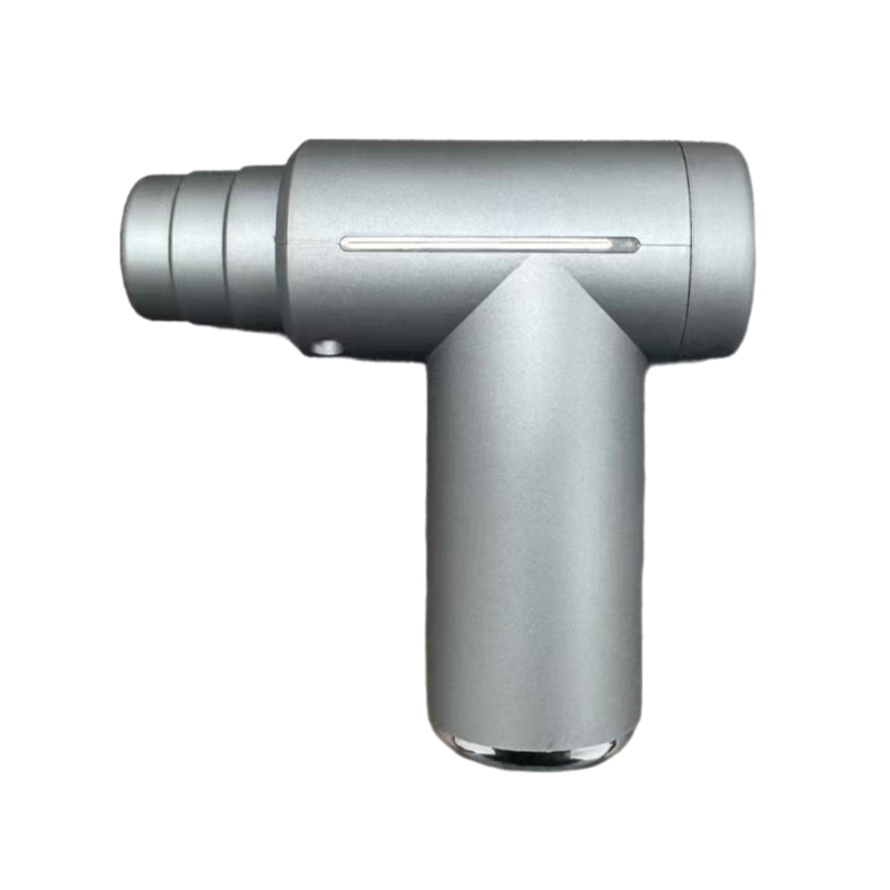 Grey Lightweight Mini Hot Cold Massage Gun with 6 Heads - 6 Intensity Dual Thermal Therapy Muscle Reliever for Portable Body Recovery