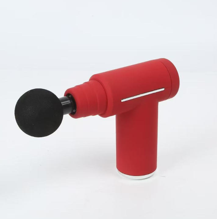 Red Lightweight Mini Hot Cold Massage Gun with 6 Heads - 6 Intensity Dual Thermal Therapy Muscle Reliever for Portable Body Recovery