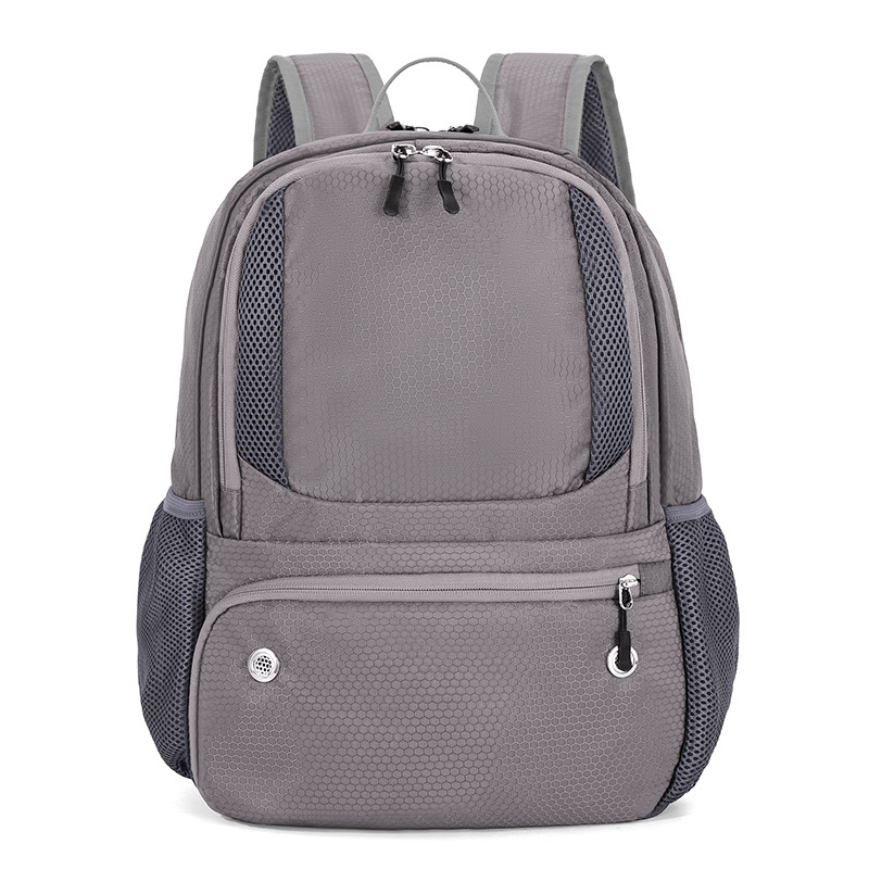 24L High-Capacity Grey Basketball Backpack with Shoe Compartment & Dedicated Ball Zone - Waterproof & Durable Oxford Training Bag