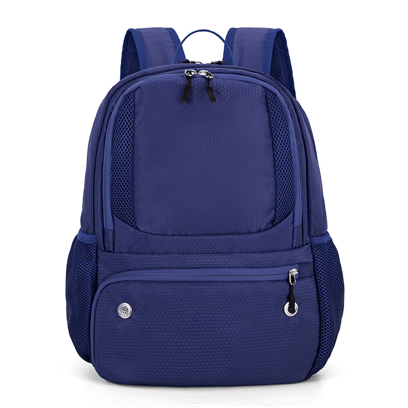 24L High-Capacity Dark Blue Basketball Backpack with Shoe Compartment & Dedicated Ball Zone - Waterproof & Durable Oxford Training Bag