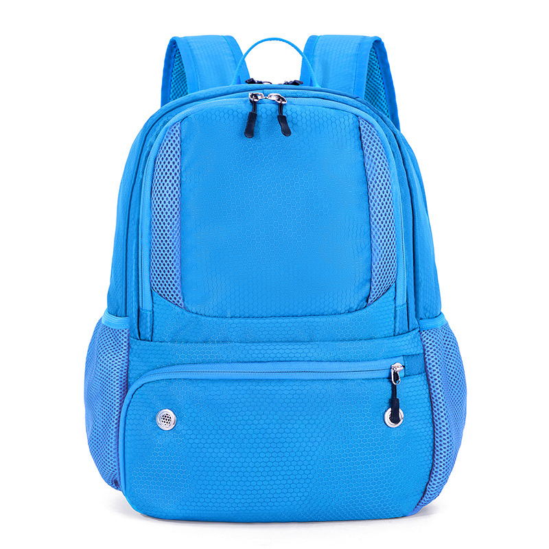 24L High-Capacity Light Blue Basketball Backpack with Shoe Compartment & Dedicated Ball Zone - Waterproof & Durable Oxford Training Bag