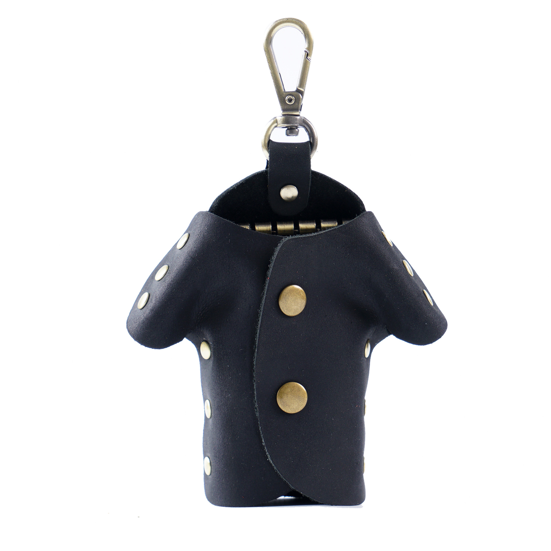Black Genuine Crazy Horse Leather Key Case Creative Jacket Shape Holder Vintage Cowhide Pouch for Car Fob & House Keys Brown