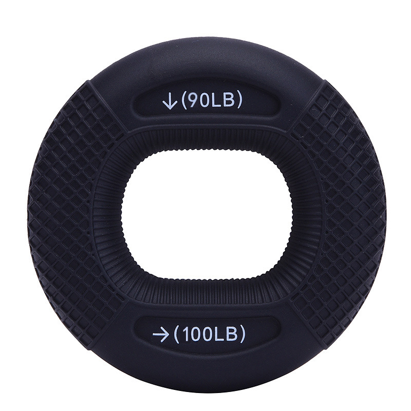 Black 90/100LB 2-Pack Silicone Hand Grip Strengthener Rings - Dual-Resistance Finger Exerciser and Forearm Trainer for Muscle Recovery and Carpal Tunnel Prevention