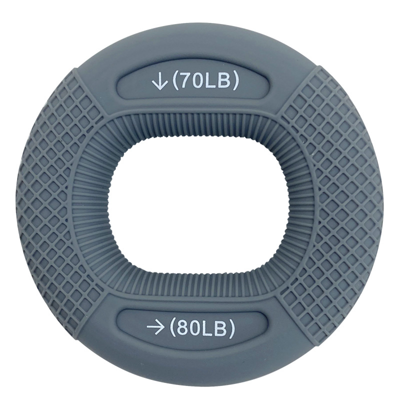 Grey 70/80LB 2-Pack Silicone Hand Grip Strengthener Rings - Dual-Resistance Finger Exerciser and Forearm Trainer for Muscle Recovery and Carpal Tunnel Prevention