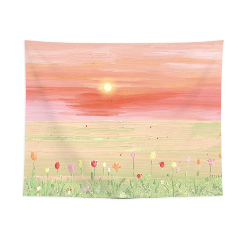 Morning Glory and Dawn Pattern Wall Tapestry 200x150cm - Soft Plush Fabric Hanging for Bedroom, Living Room, Dorm Decor - Includes Mounting Kit for Easy Installation