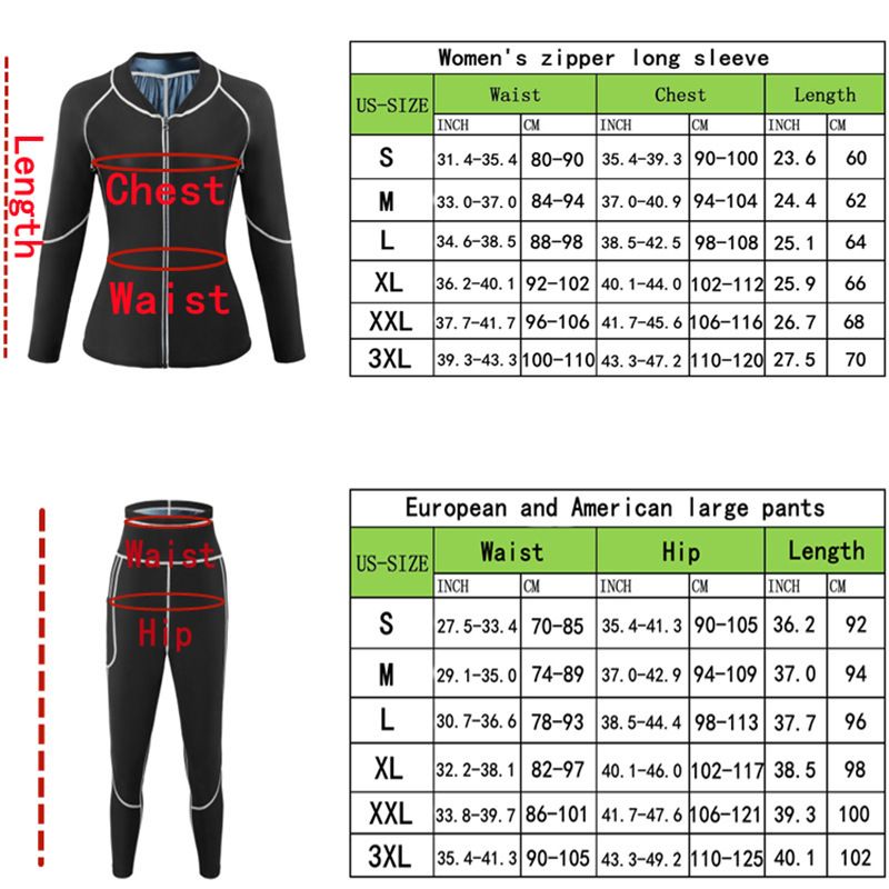 XL Size Black and Silver Women's Workout Sauna Sweat Suit Set: Long Sleeve & Leggings - High Elasticity Compression Shapewear for Weight Loss & Yoga