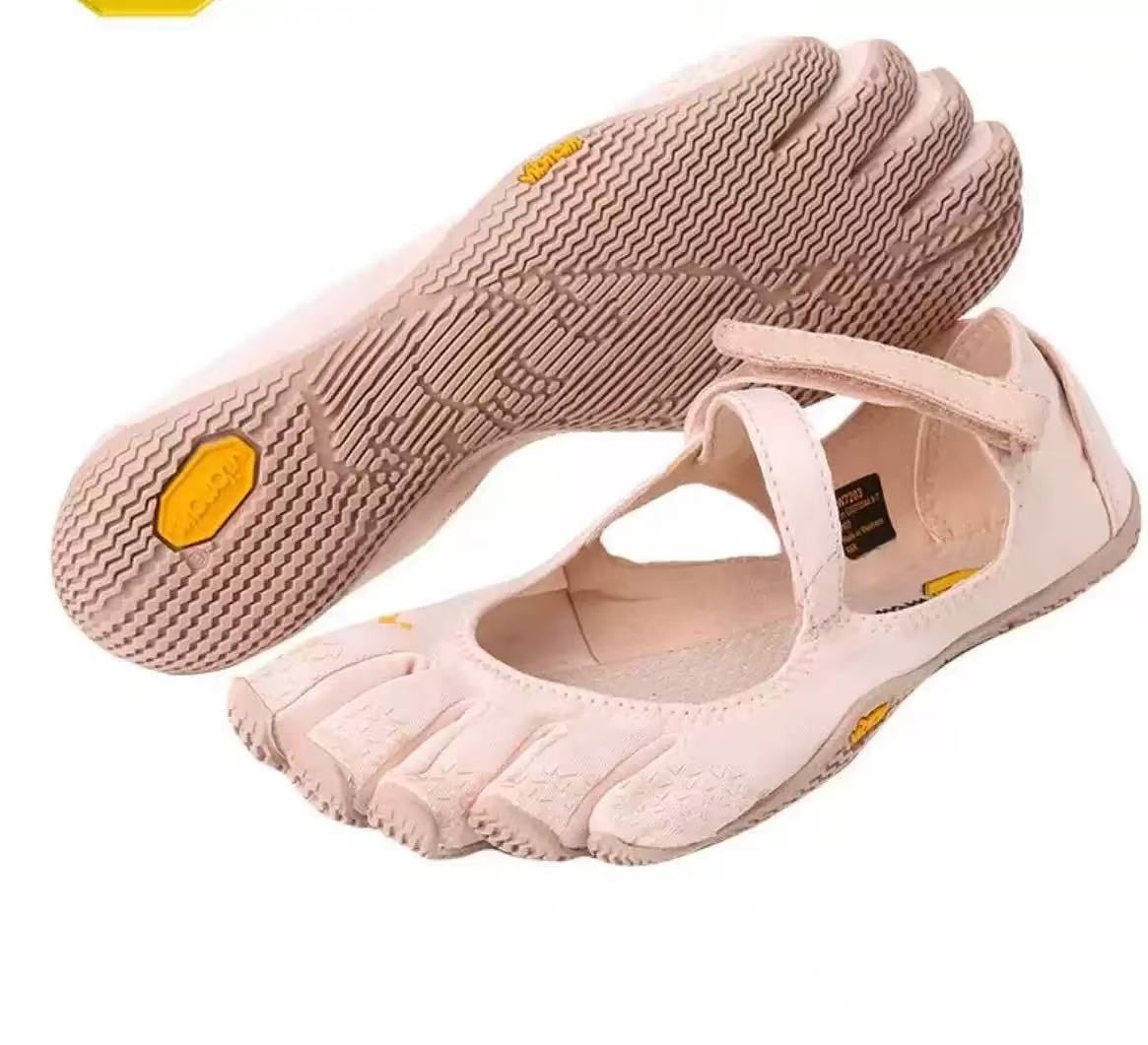 Pink Breathable High-Grip Five-Finger Yoga & Pilates Shoes (Foot Length 25 CM) - Professional Training Footwear for Natural Toe Splay & Barefoot Feel