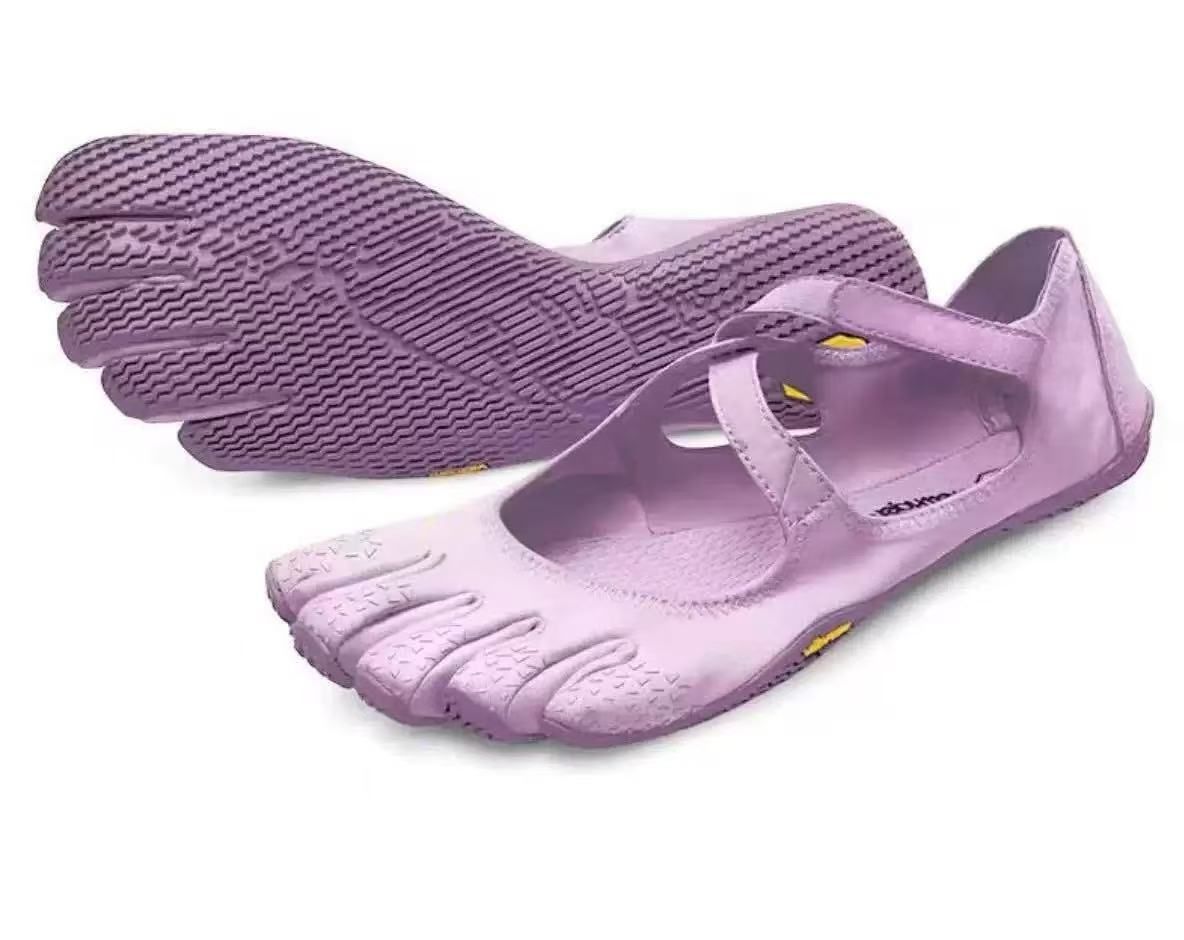 Purple Breathable High-Grip Five-Finger Yoga & Pilates Shoes (Foot Length 26.5 CM) - Professional Training Footwear for Natural Toe Splay & Barefoot Feel