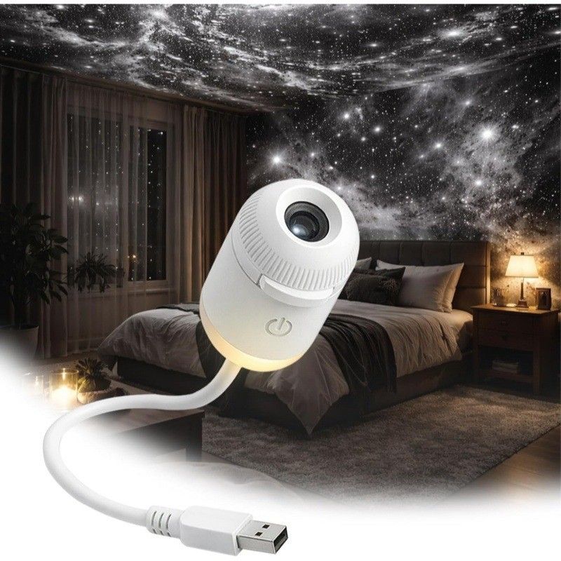 3-Pack Portable USB Galaxy Night Light Projector with 12 Projection Films - Touch-Controlled Rotating Starry Sky Lamp for Bedroom, Nursery and Car