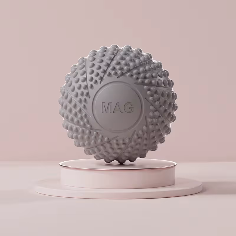 2-Pack Grey Spiky Fascia Massage Balls - Portable TPE Foot Arch Muscle Relaxer for Yoga Recovery Trigger Point Therapy