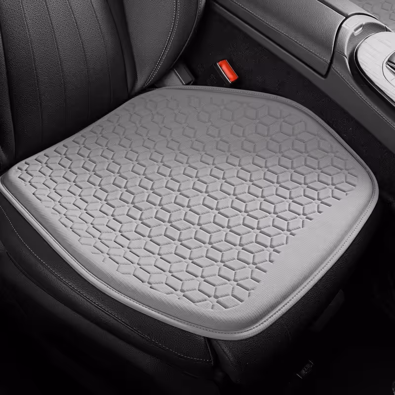 Grey Universal Cooling Gel Seat Cushion - TPR Breathable Honeycomb Pad for Car & Office Chair