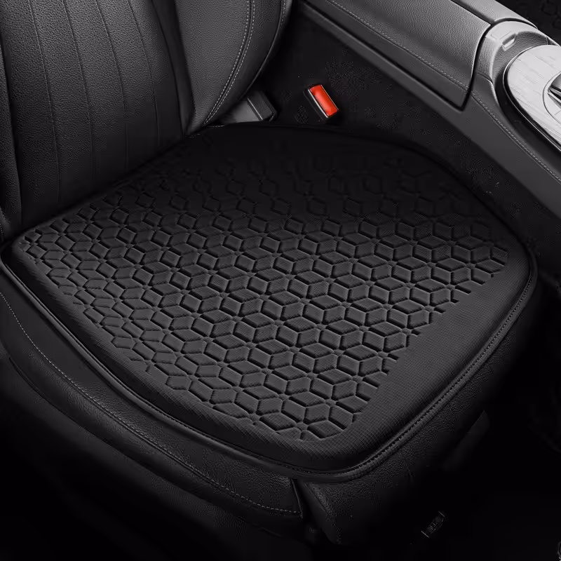 Black Universal Cooling Gel Seat Cushion - TPR Breathable Honeycomb Pad for Car & Office Chair