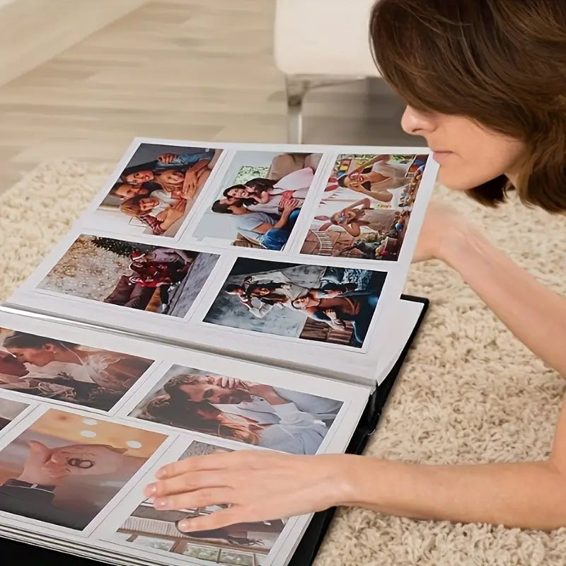 Extra Large 600-Pocket Leather Photo Album - Beige