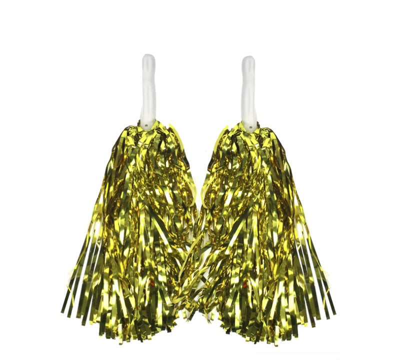 4 Sets/8pcs Metallic Team Girls' Cheerleading Dance Party Dress Pom Poms Pompoms - Pink