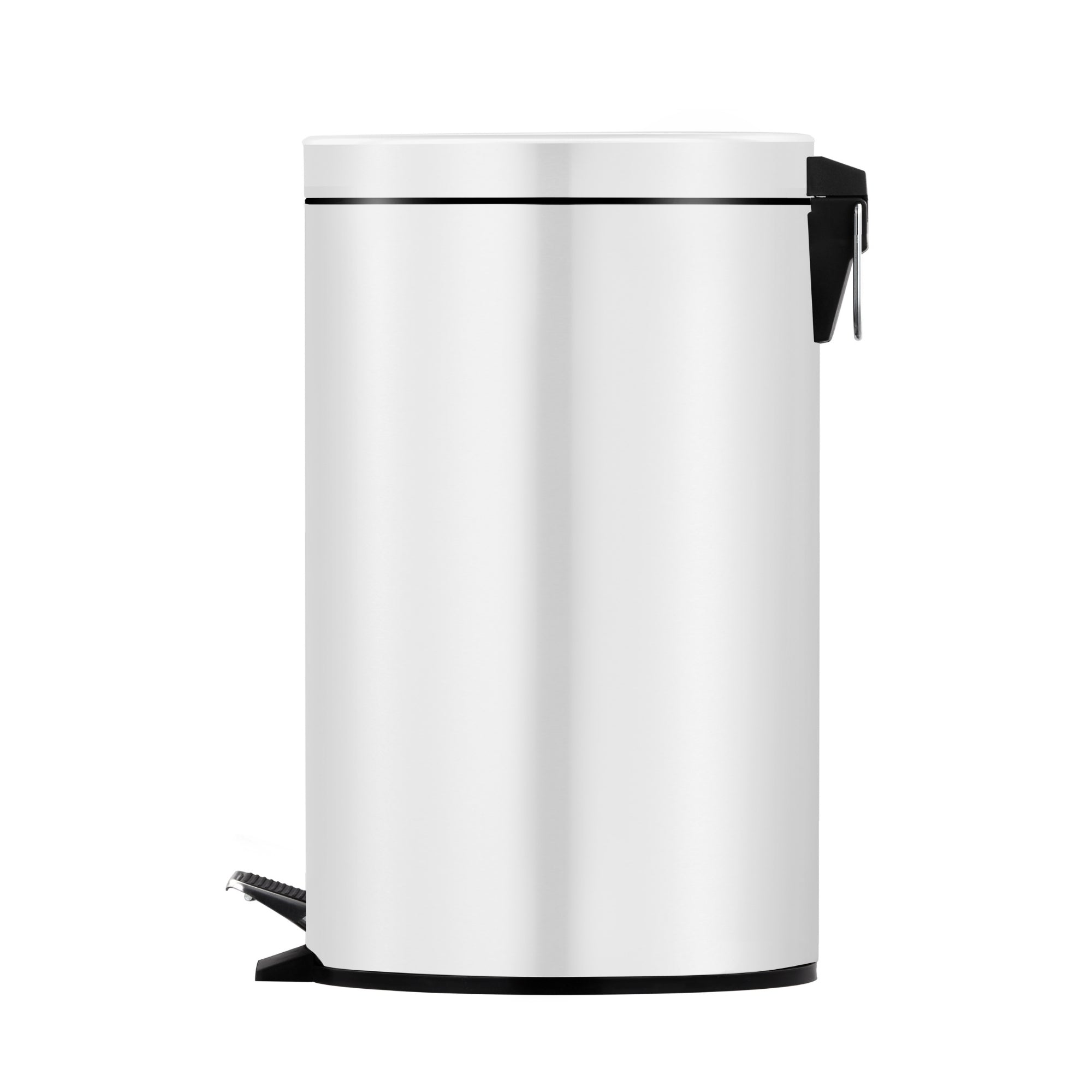 5L Round Stainless Steel Pedal Bin - White